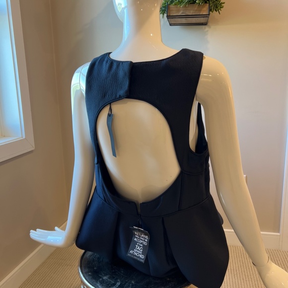 Tibi Navy blue, size 12 designer dress, MINT! NWT NEW Open back detail - Picture 2 of 10